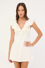 Perfect Stranger Pippa Ruffle Mini Dress White