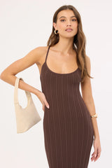 Perfect Stranger Lennon Knit Midi Dress Brown