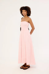 Luck & Trouble Saffron Strapless Maxi Dress Pink