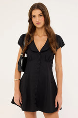 Perfect Stranger Bliana Collar Mini Dress Black