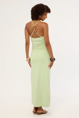 Luck & Trouble Sol Beaded Midi Dress Pistachio