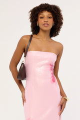 Luck & Trouble Peony Sequin Maxi Dress Pink Print