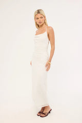 Luck & Trouble Celeste Lace Midi Dress White