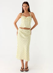 Breanne Top - Yellow Polka Dot