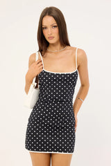 Lioness Voyage Mini Dress Noir Polka