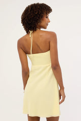 Perfect Stranger Billie Halter Mini Dress Lemon