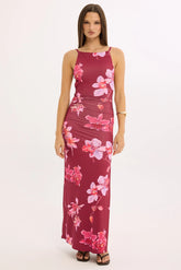 Luck & Trouble Esme Lani Split Midi Dress Floral Print