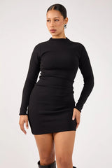 Perfect Stranger Rain Mini Dress Black