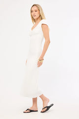 Perfect Stranger Mimsy Short Sleeve Midi Dress White