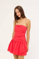 Luck & Trouble Calle Drop Waist Mini Dress Red