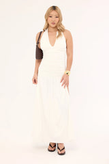 Luck & Trouble Suvi Halter Maxi Dress White