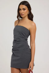 Perfect Stranger Monica Draped Strapless Tube Dress Grey