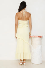 Mango Mojito Halter Maxi Dress Yellow