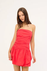 Luck & Trouble Calle Drop Waist Mini Dress Red