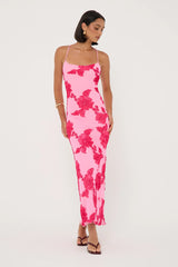 Luck & Trouble Nia Applique Maxi Dress Pink