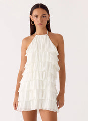 Lunar Bloom Mini Dress - Ivory