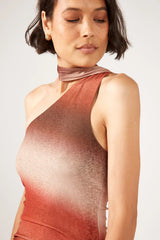 Perfect Stranger Superstition Mini Mesh Dress Brown Print