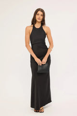 Perfect Stranger Jayde High Neck Maxi Dress Black