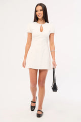 Perfect Stranger Aurora Keyhole Mini Dress White