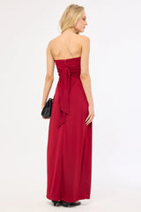 Perfect Stranger Hera Strapless Maxi Dress Burgundy