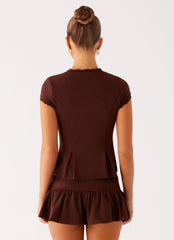 Landon Mini Skort - Chocolate