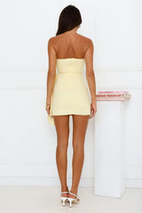 Soul Searching Strapless Mini Dress Yellow