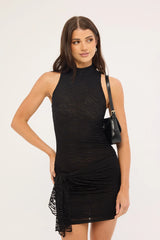Perfect Stranger Sian Stretch Lace Mini Dress Black