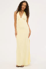 Perfect Stranger Noree Scarf Maxi Dress Lemon