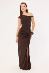 Perfect Stranger Miro Twist Maxi Dress Brown