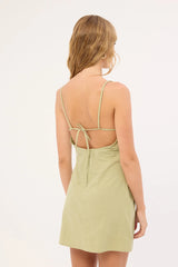 Motel Ambra Scoop Mini Dress Sage Green