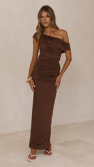 Lolita Maxi Dress - Coffee
