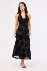 Lioness Stars Align Midi Dress Burnt Noir Rose