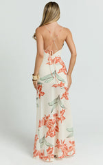 Talia Maxi Dress - Cowl Neck Low Back Dress in Vintage Orchid