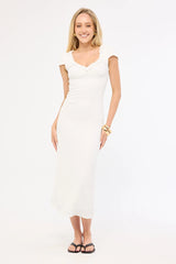 Perfect Stranger Mimsy Short Sleeve Midi Dress White