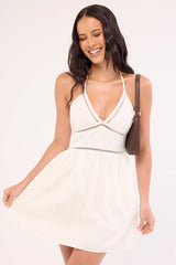 Luck & Trouble Zeina Halter Mini Dress White