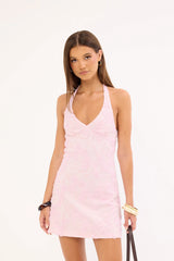 Luck & Trouble Nala Halter Mini Dress Pink