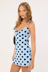 Motel Eltazia Mini Dress Polka Spce Blue Black