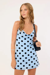 Motel Eltazia Mini Dress Polka Spce Blue Black