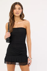 Luck & Trouble Malia Strapless Mini Dress Black