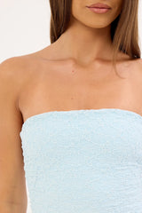 Luck & Trouble Quinn Lace Strapless Mini Dress Light Blue