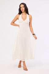 Lioness Stars Align Midi Dress Cream