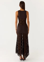 Koka Lace Maxi Dress - Cool Chocolate