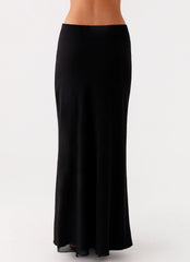 Michaella Chiffon Maxi Skirt - Black