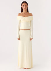 Like A Flower Maxi Skirt - Lemon Yellow