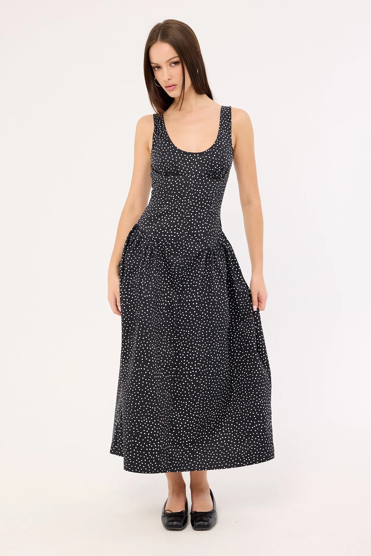 Lioness Luna Rosa Maxi Dress Noir Polka