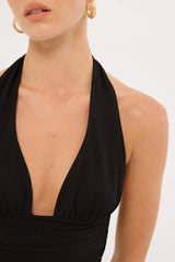 Luck & Trouble Zazu Halter Mini Dress Black