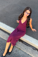 Motel Gabriella Midi Dress Basic Polka Flock Berry