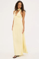Perfect Stranger Noree Scarf Maxi Dress Lemon