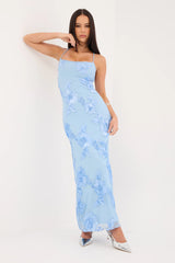 Luck & Trouble Nia Applique Maxi Dress Blue