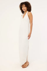 Luck & Trouble Carrie Halter Maxi Dress White